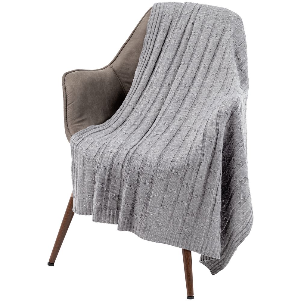 Плед Trenza, светло-серый — изображение 6