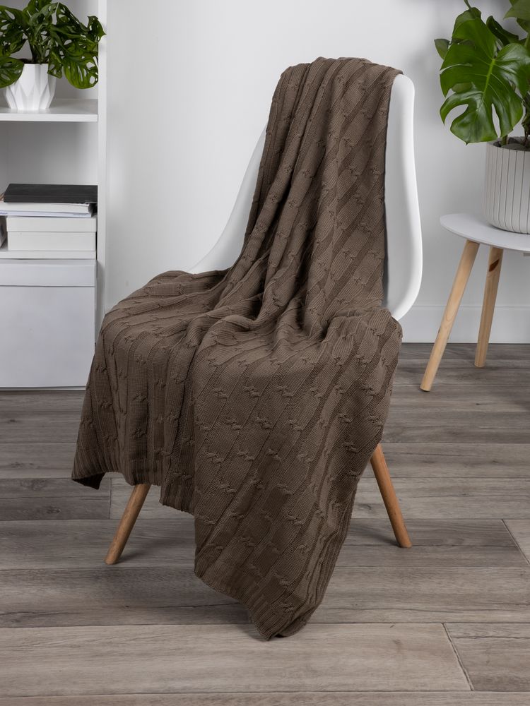 Плед Trenza, коричневый (какао) — изображение 7