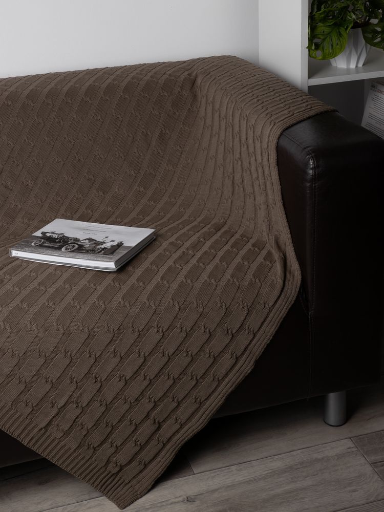 Плед Trenza, коричневый (какао) — изображение 8