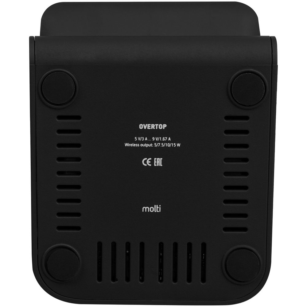 Беспроводное зарядное устройство с быстрой зарядкой Overtop, черное — изображение 8