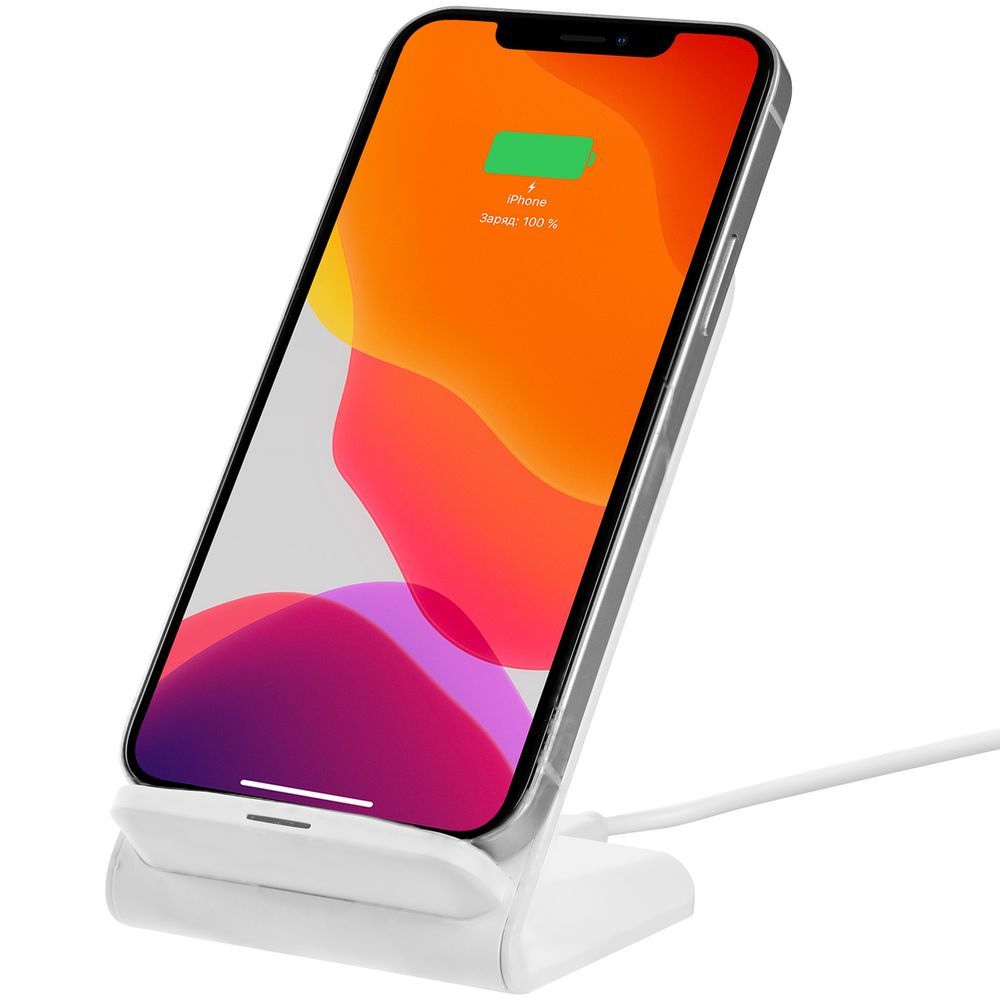 Беспроводное зарядное устройство с быстрой зарядкой Overtop, белое — изображение 2