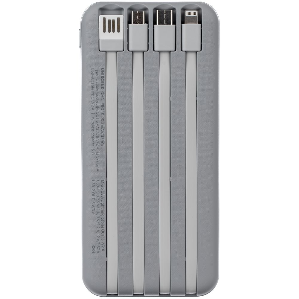 Внешний аккумулятор Omni Pro 10000 мАч, серый — изображение 4