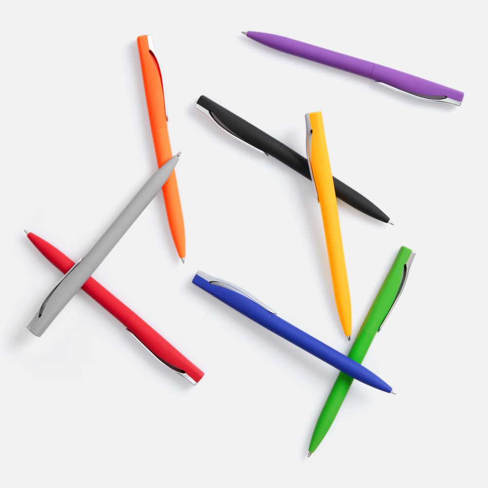 Ручка шариковая Pin Soft Touch, синяя — изображение 5