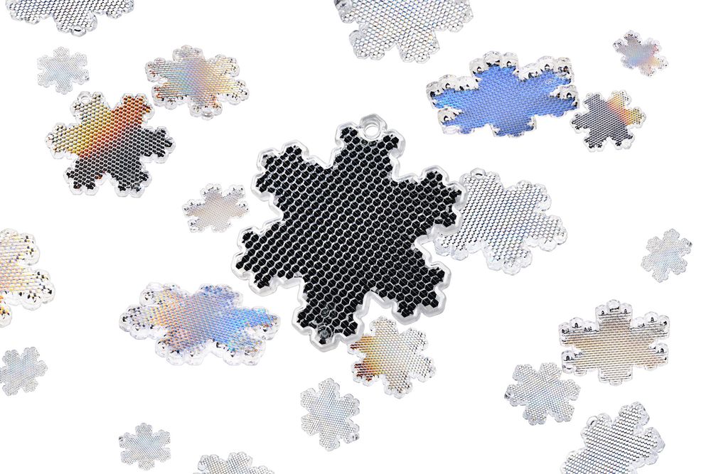 Пешеходный светоотражатель «Снежинка», синий — изображение 4