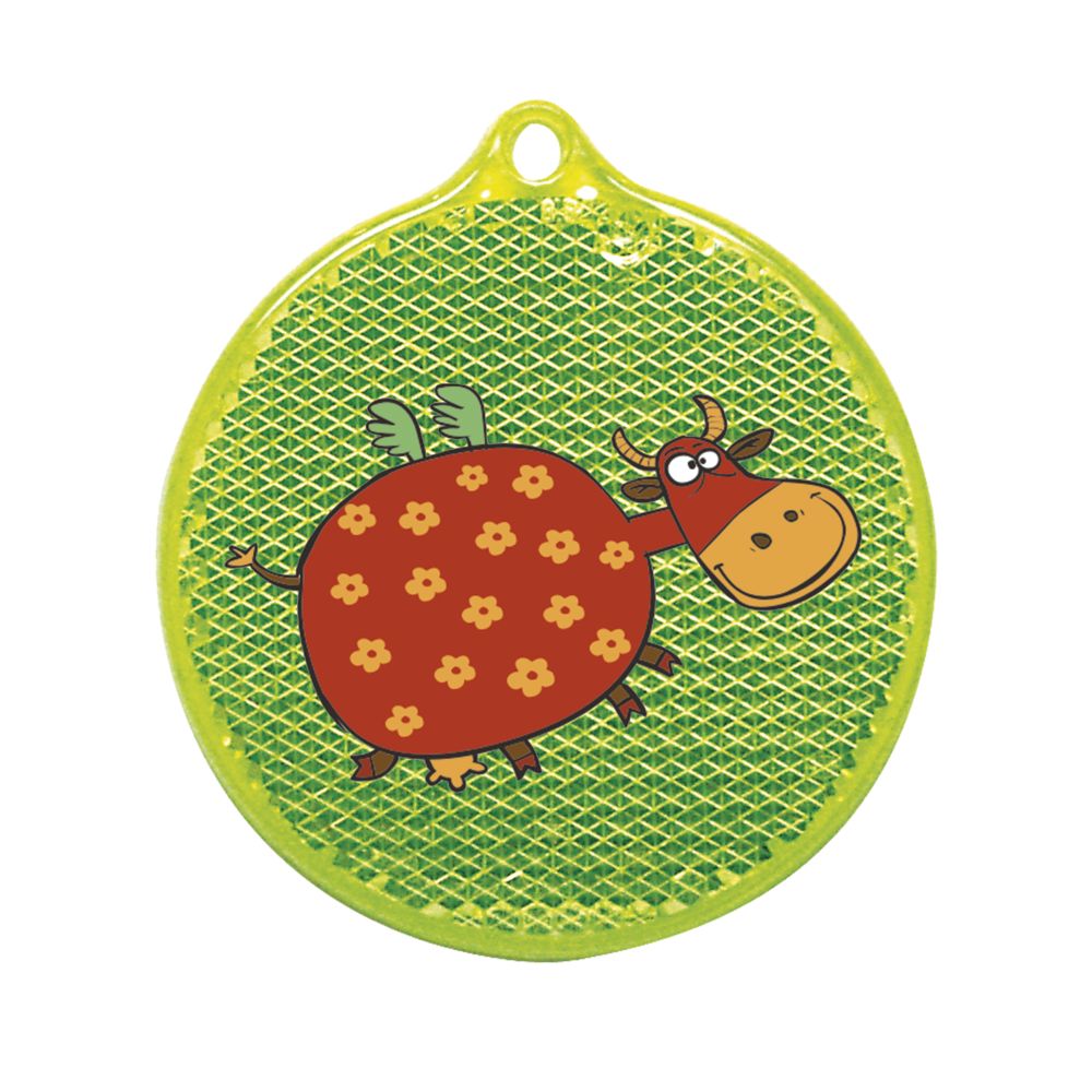 Пешеходный светоотражатель «Круг», неон-желтый — изображение 3