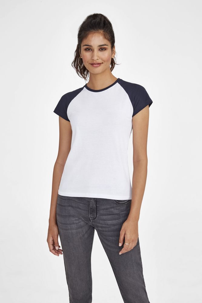 Футболка женская Milky 150, белая с оранжевым — изображение 5