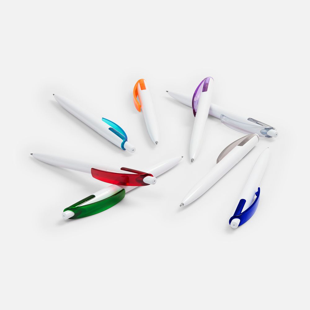 Ручка шариковая Bento, белая с оранжевым — изображение 7