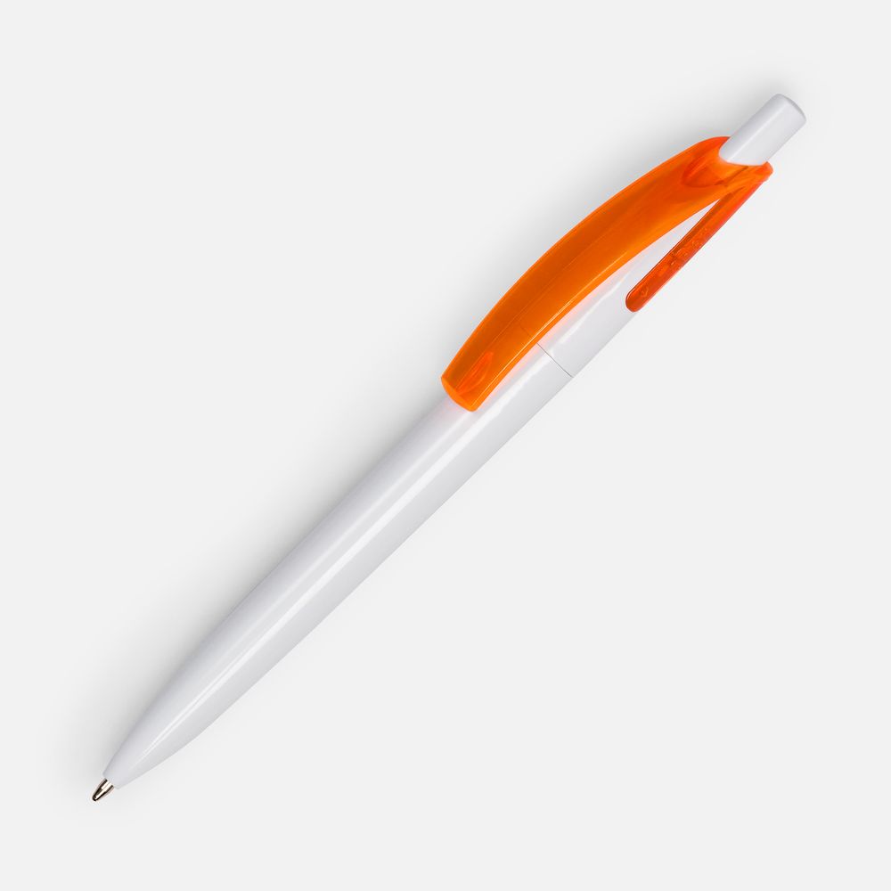Ручка шариковая Bento, белая с оранжевым — изображение 2