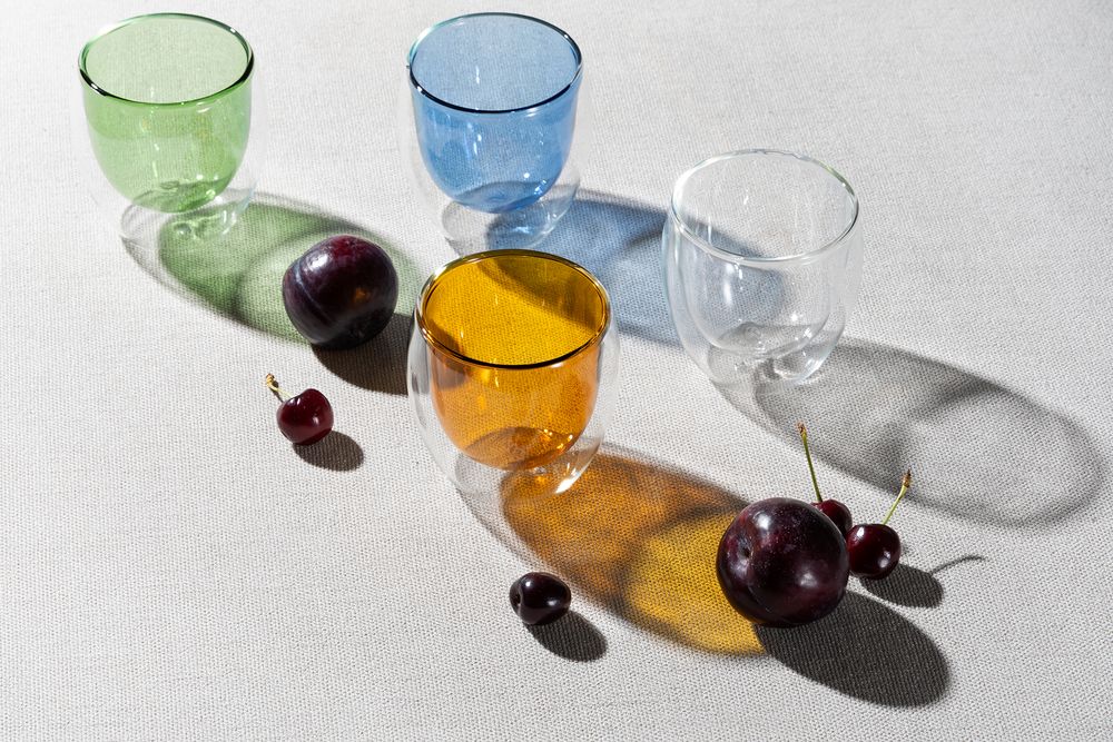 Стакан с двойными стенками Glass Bubble, синий — изображение 5