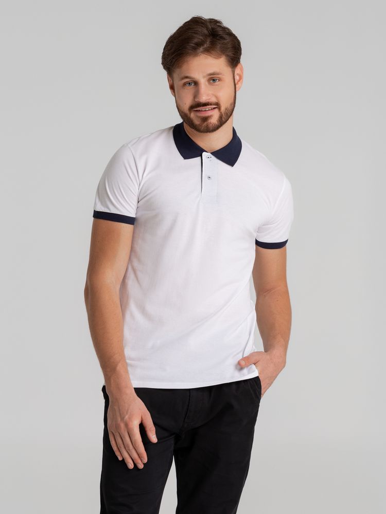 Рубашка поло Prince 190, темно-синяя с белым — изображение 5