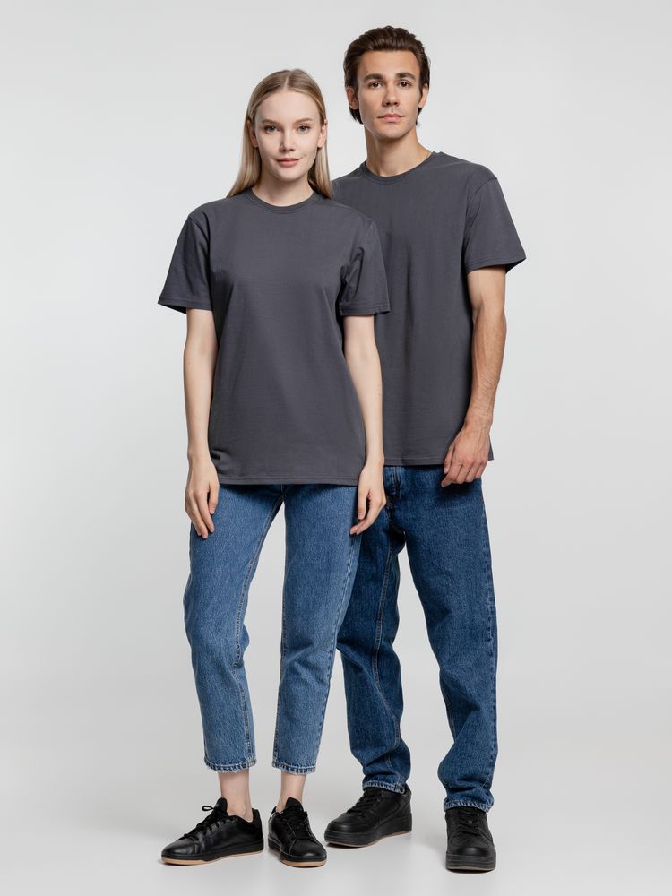 Футболка унисекс T-Bolka 160, темно-серая (графит) — изображение 12