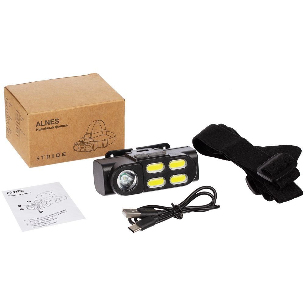 Налобный фонарик аккумуляторный Alnes, черный — изображение 11