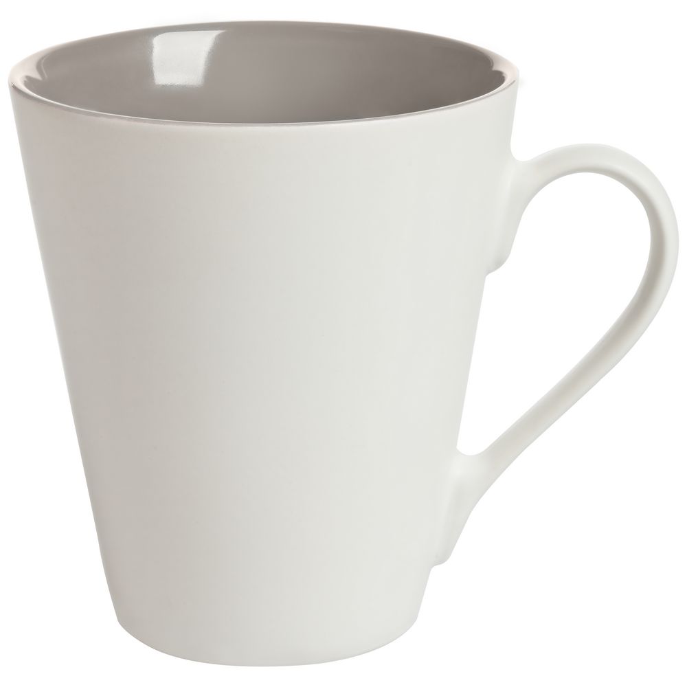 Кружка New Bell матовая, белая с серым — изображение 2