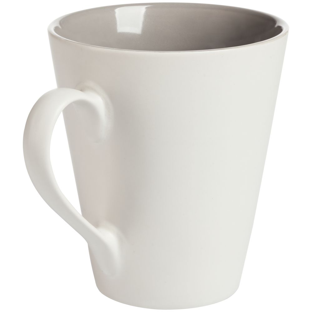 Кружка New Bell матовая, белая с серым — изображение 3