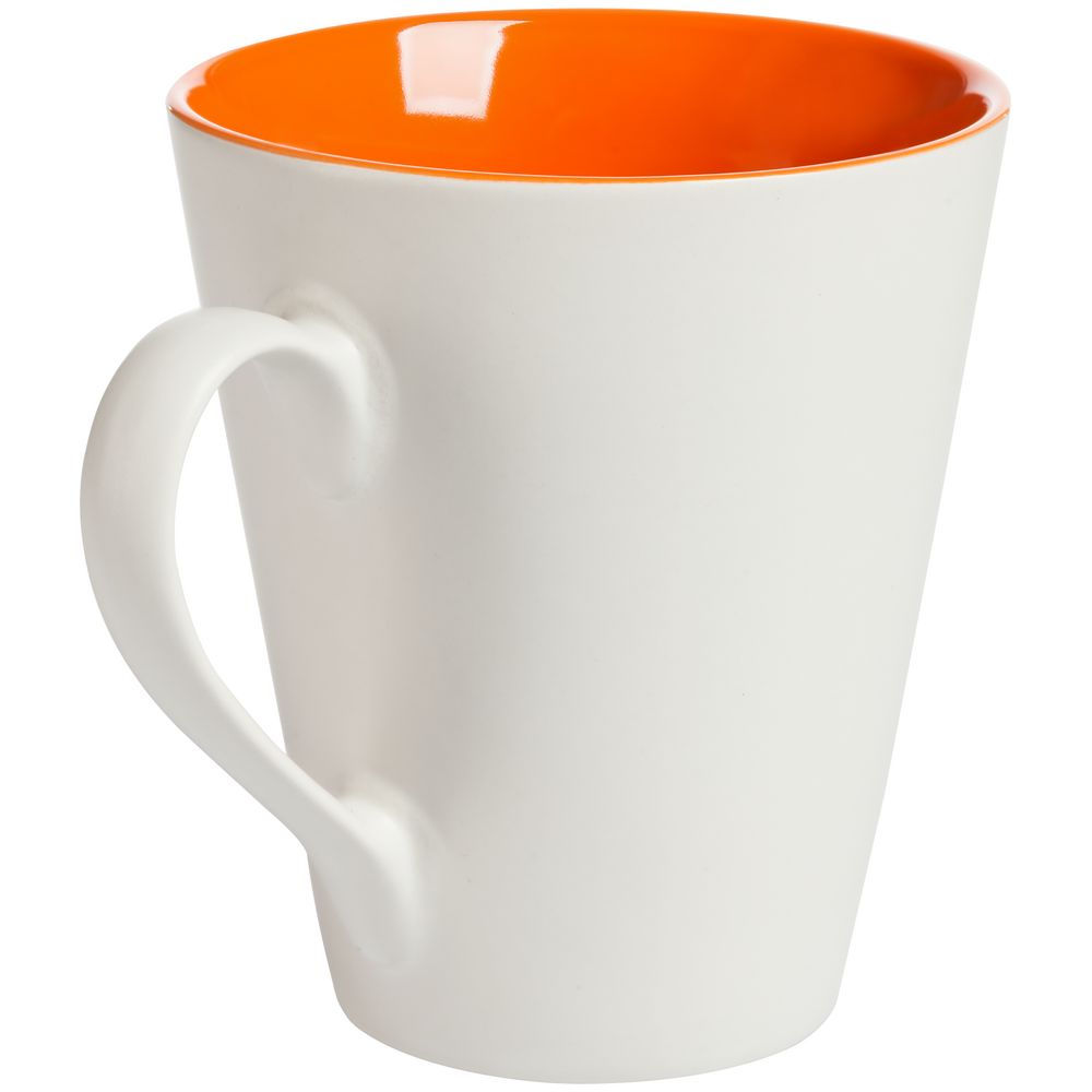 Кружка New Bell матовая, белая с оранжевым — изображение 3