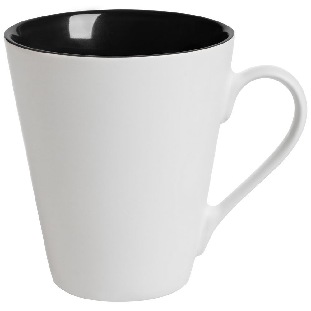 Кружка New Bell матовая, белая с черным — изображение 2