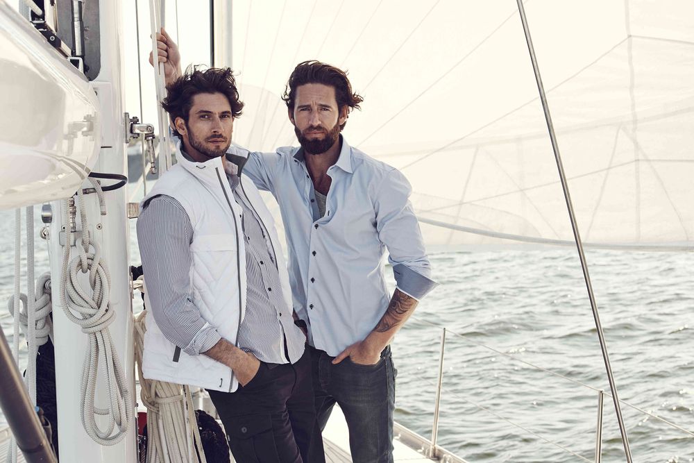 Рубашка мужская в полоску Reno, темно-синяя — изображение 5