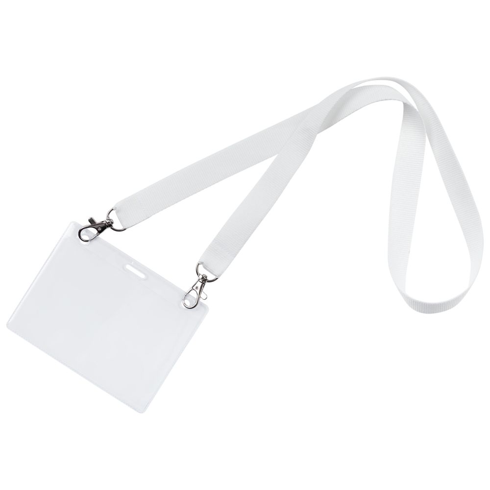 Лента для бейджа с 2 карабинами Carabine Duo, белая — изображение 3