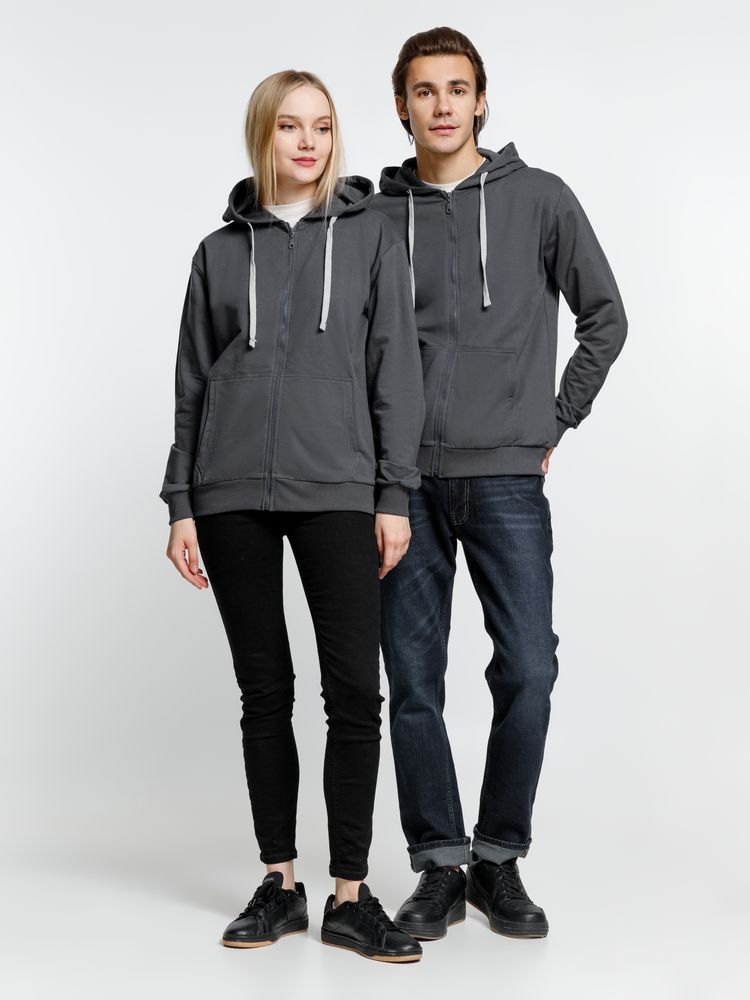 Толстовка на молнии с капюшоном Siverga, темно-серая (графит) — изображение 12