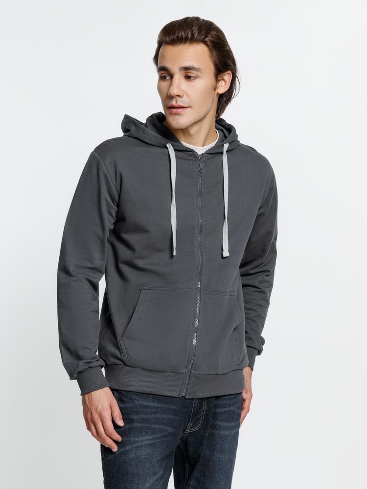 Толстовка на молнии с капюшоном Siverga, темно-серая (графит) — изображение 5