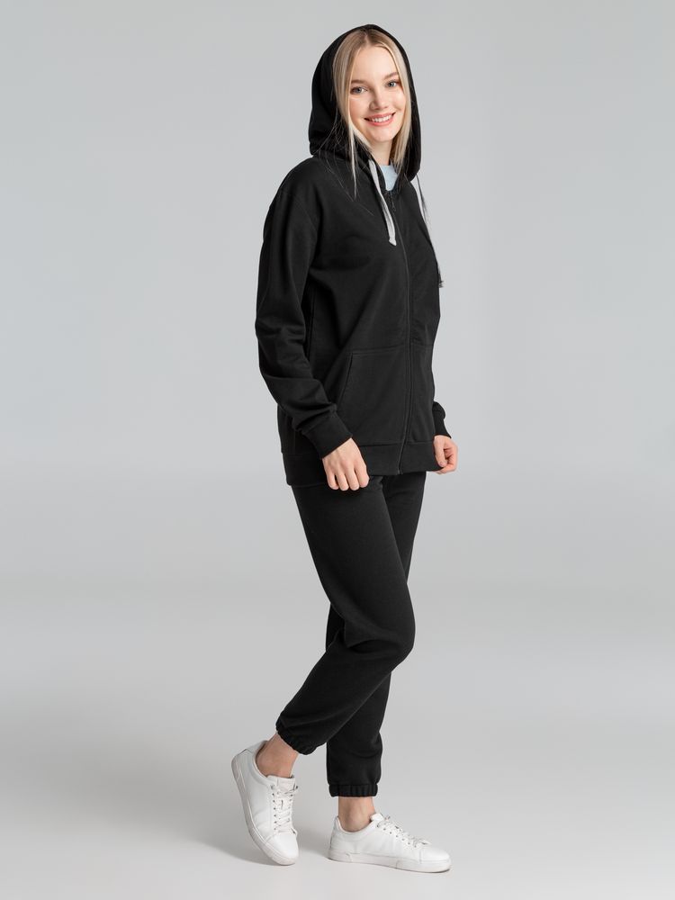 Толстовка на молнии с капюшоном Unit Siverga, черная — изображение 13