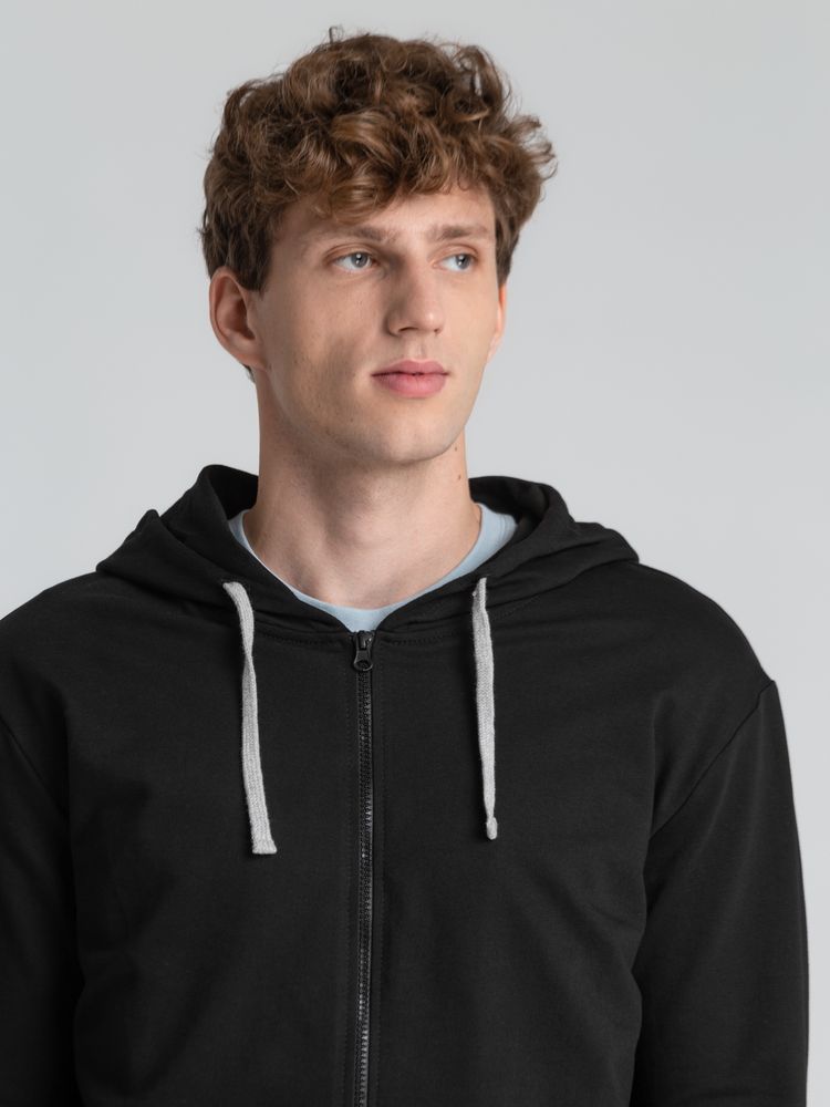 Толстовка на молнии с капюшоном Unit Siverga, черная — изображение 6
