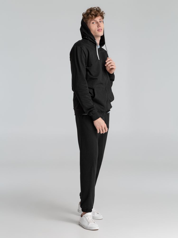 Толстовка на молнии с капюшоном Unit Siverga, черная — изображение 9