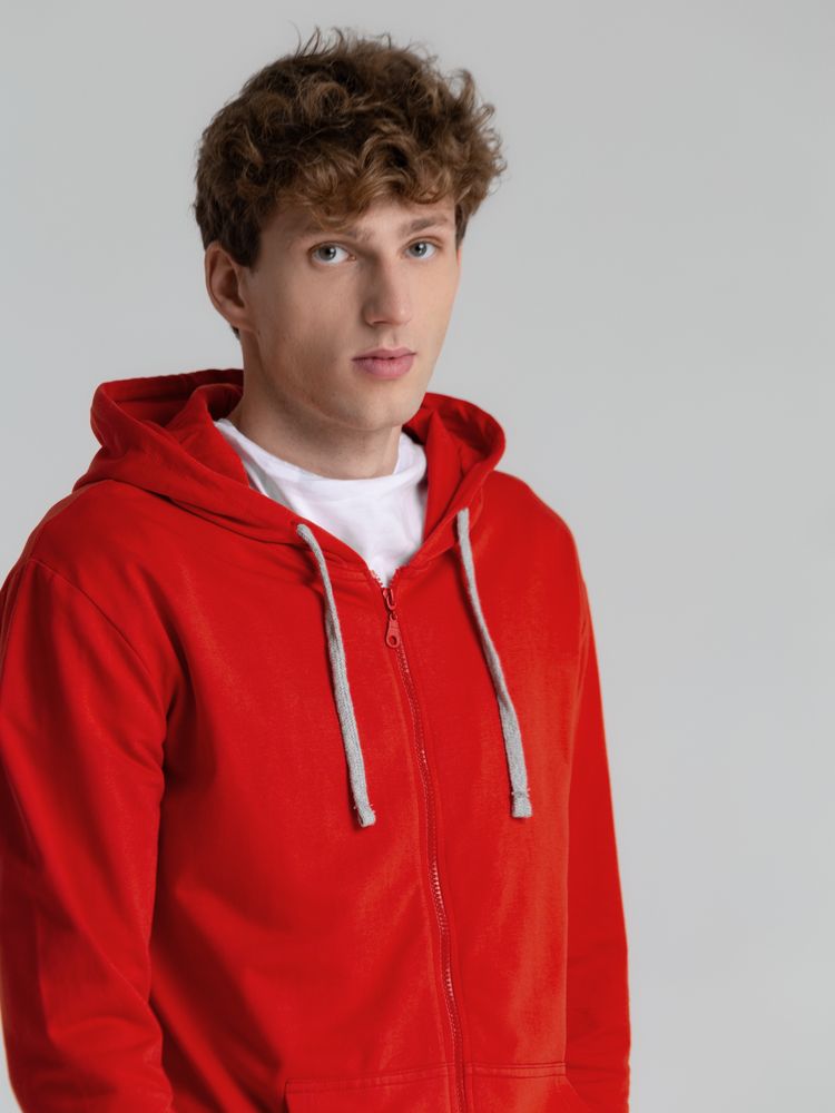 Толстовка на молнии с капюшоном Unit Siverga, красная — изображение 10