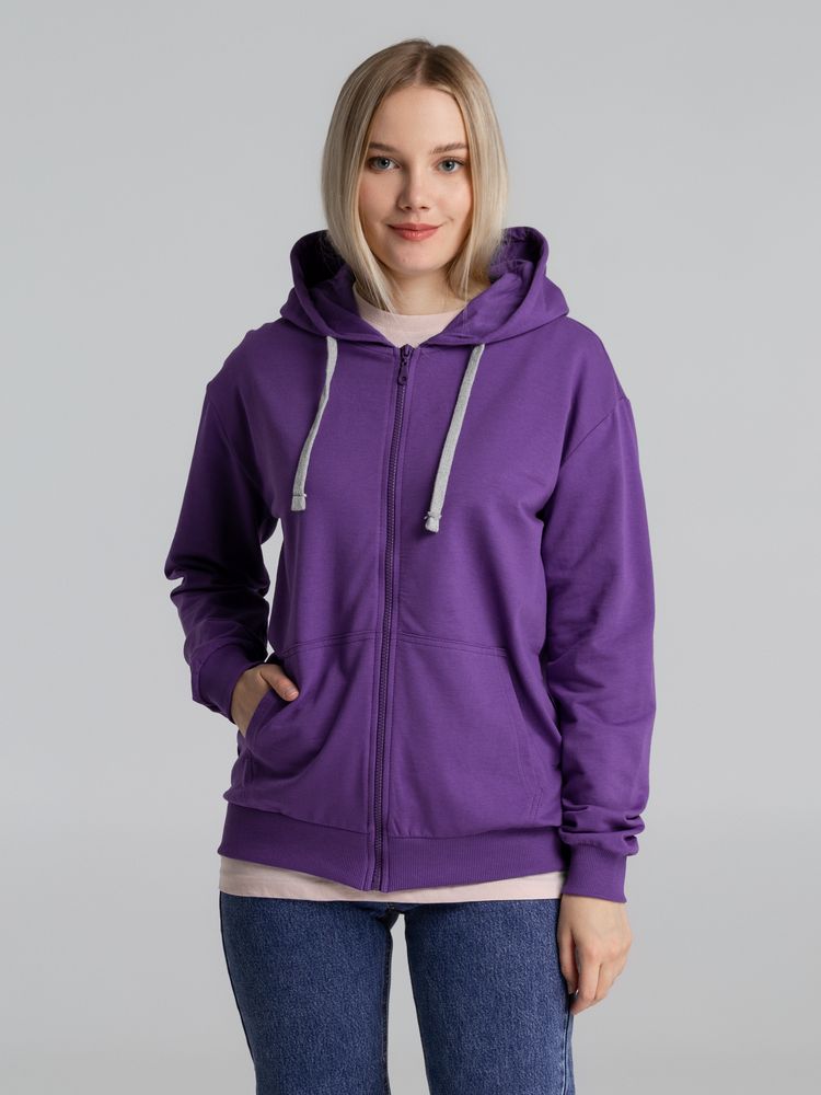 Толстовка на молнии с капюшоном Unit Siverga, фиолетовая — изображение 11