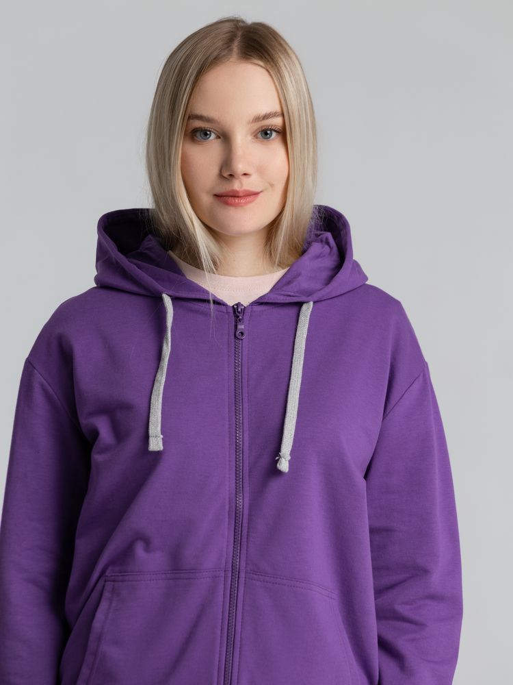 Толстовка на молнии с капюшоном Unit Siverga, фиолетовая — изображение 10
