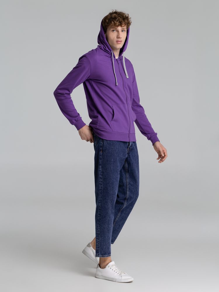 Толстовка на молнии с капюшоном Unit Siverga, фиолетовая — изображение 9