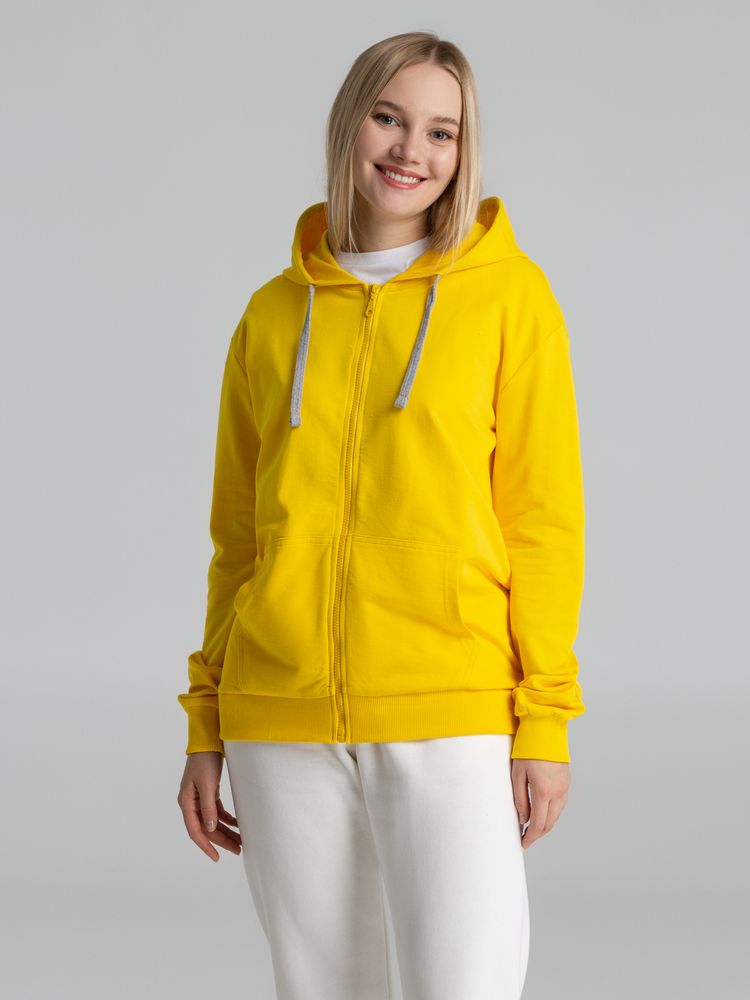 Толстовка на молнии с капюшоном Unit Siverga, желтая — изображение 7