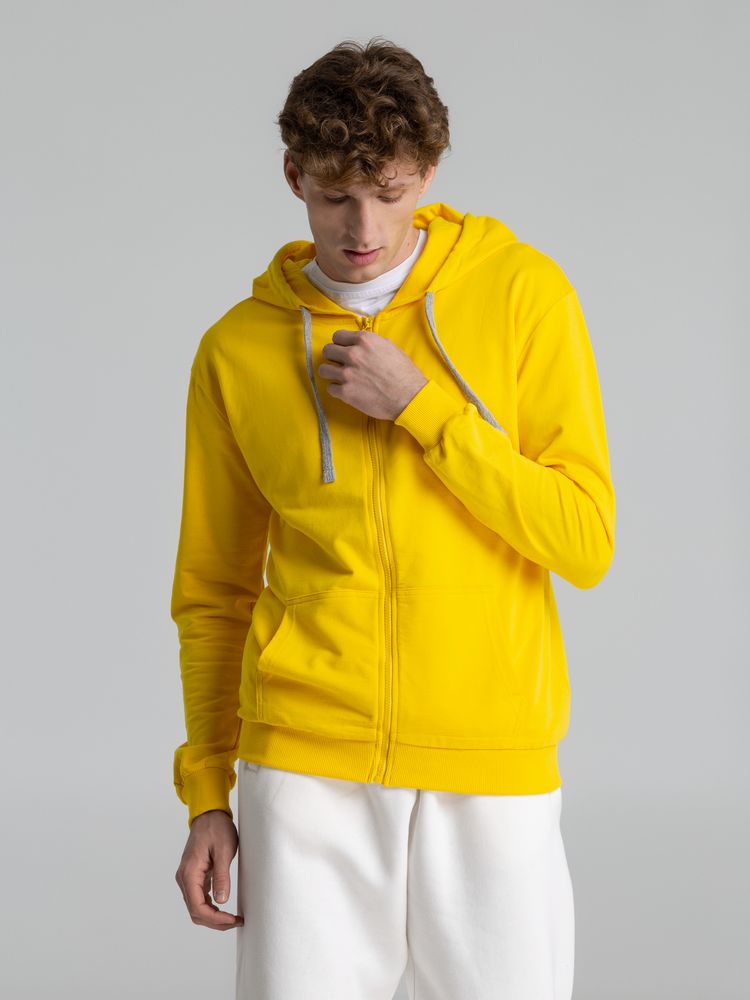 Толстовка на молнии с капюшоном Unit Siverga, желтая — изображение 11