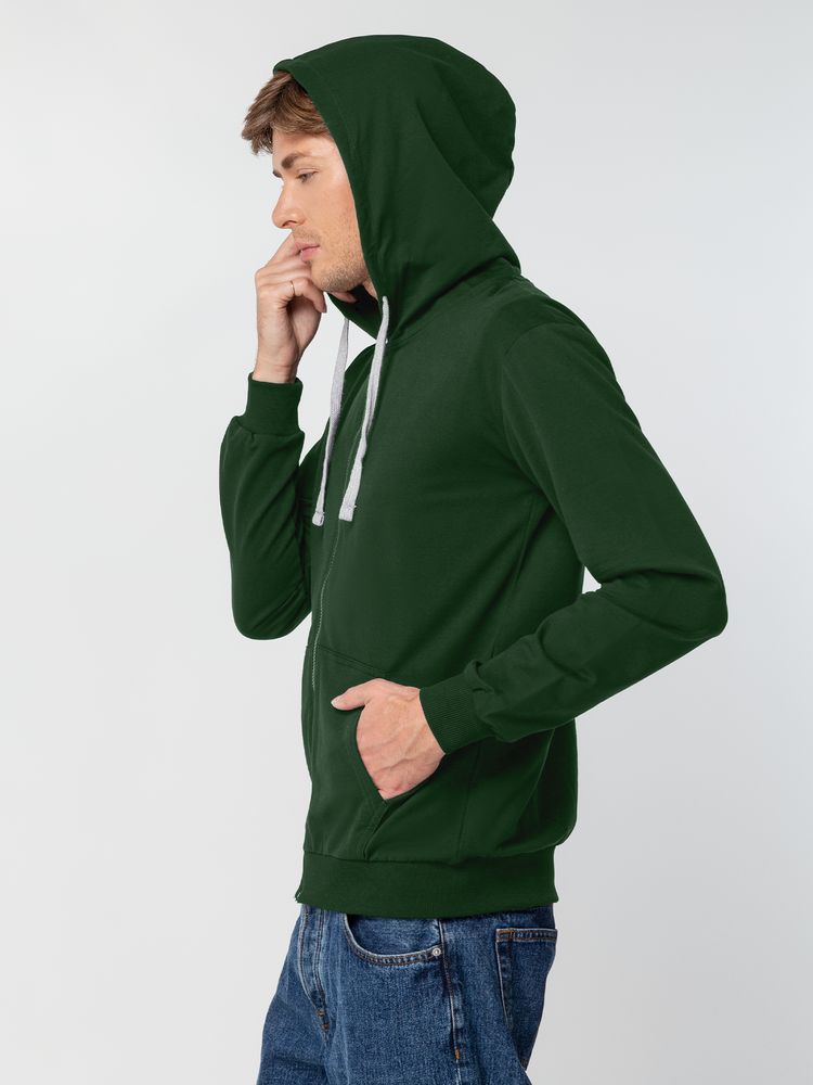 Толстовка на молнии с капюшоном Siverga, темно-зеленая — изображение 6