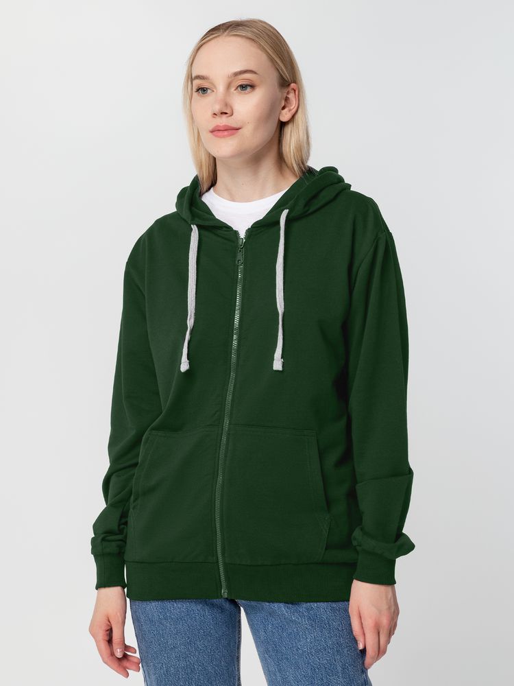 Толстовка на молнии с капюшоном Siverga, темно-зеленая — изображение 4