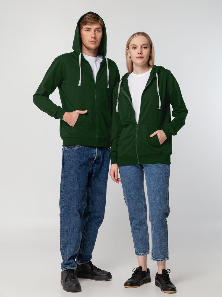 Толстовка на молнии с капюшоном Siverga, темно-зеленая — изображение 7