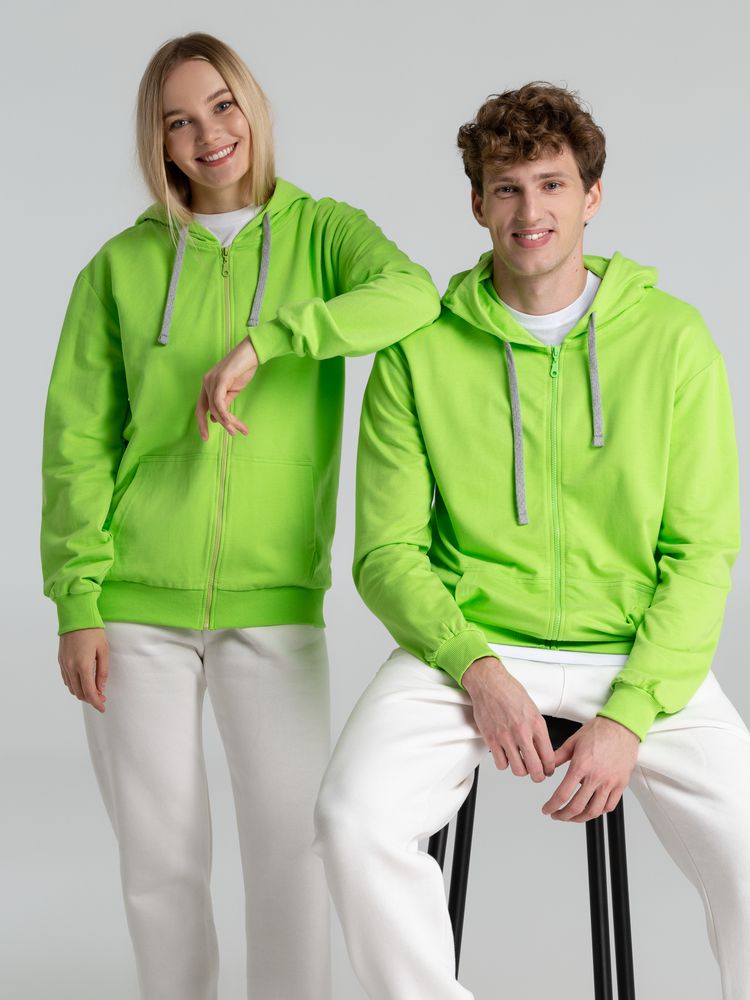 Толстовка на молнии с капюшоном Unit Siverga, зеленое яблоко — изображение 14