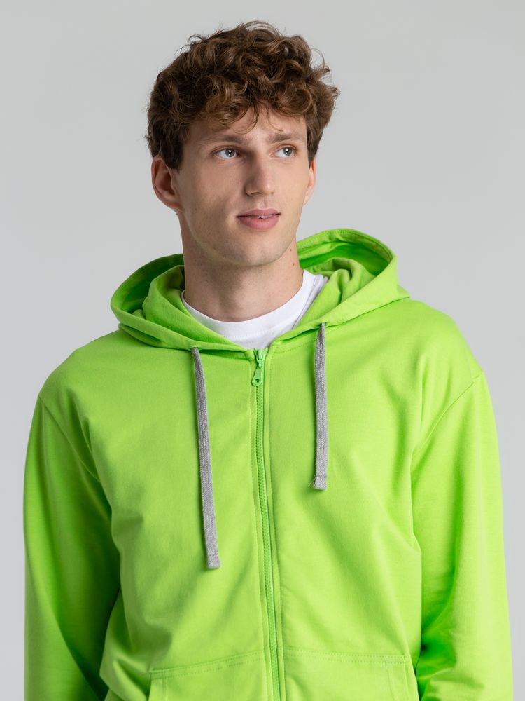 Толстовка на молнии с капюшоном Unit Siverga, зеленое яблоко — изображение 10