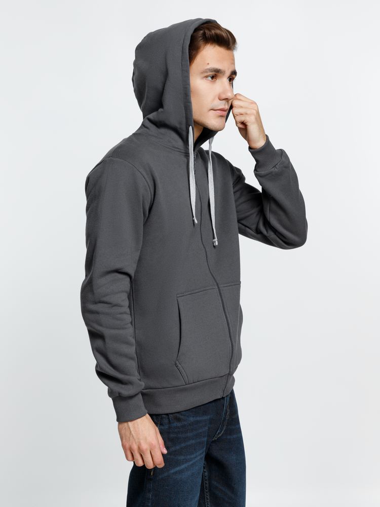 Толстовка на молнии с капюшоном Siverga Heavy, темно-серая (графит) — изображение 6