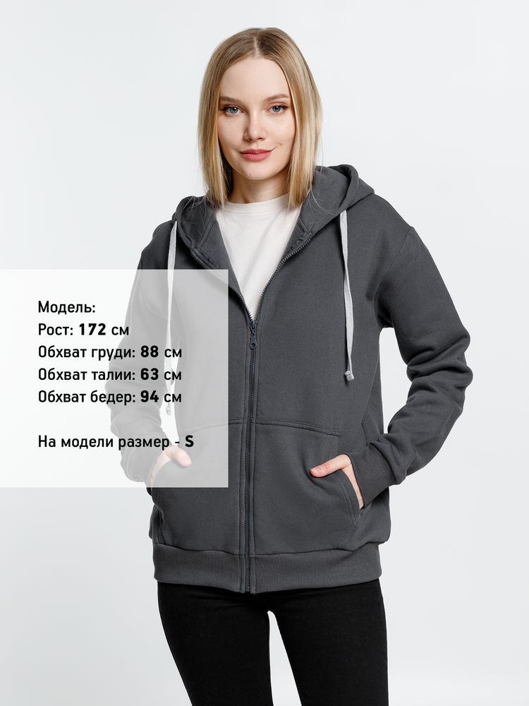 Толстовка на молнии с капюшоном Siverga Heavy, темно-серая (графит) — изображение 8
