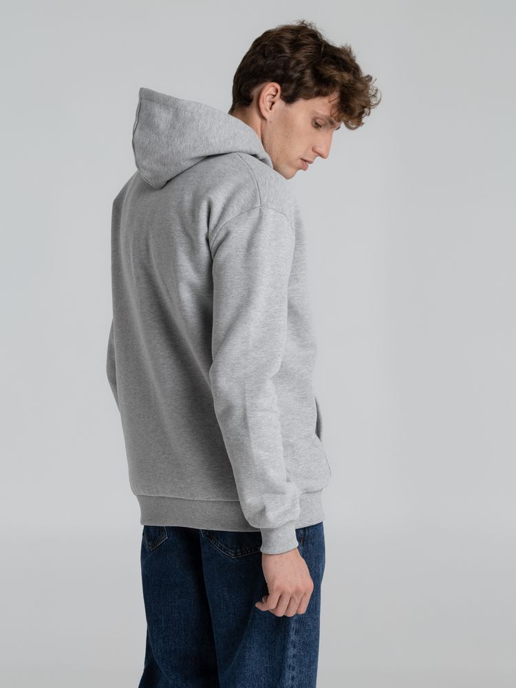 Толстовка на молнии с капюшоном Unit Siverga Heavy, серый меланж — изображение 12