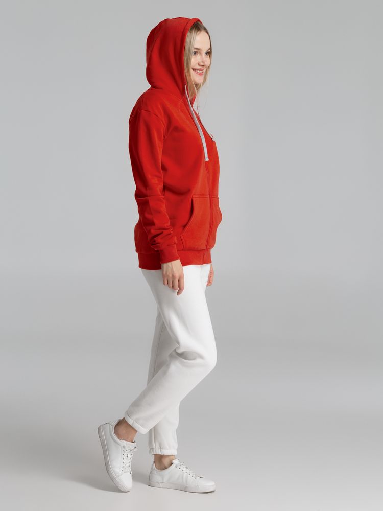 Толстовка на молнии с капюшоном Unit Siverga Heavy, красная — изображение 14
