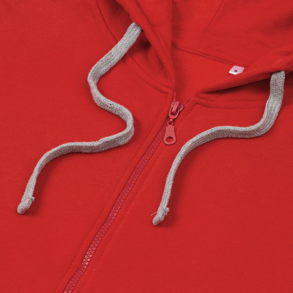 Толстовка на молнии с капюшоном Unit Siverga Heavy, красная — изображение 4