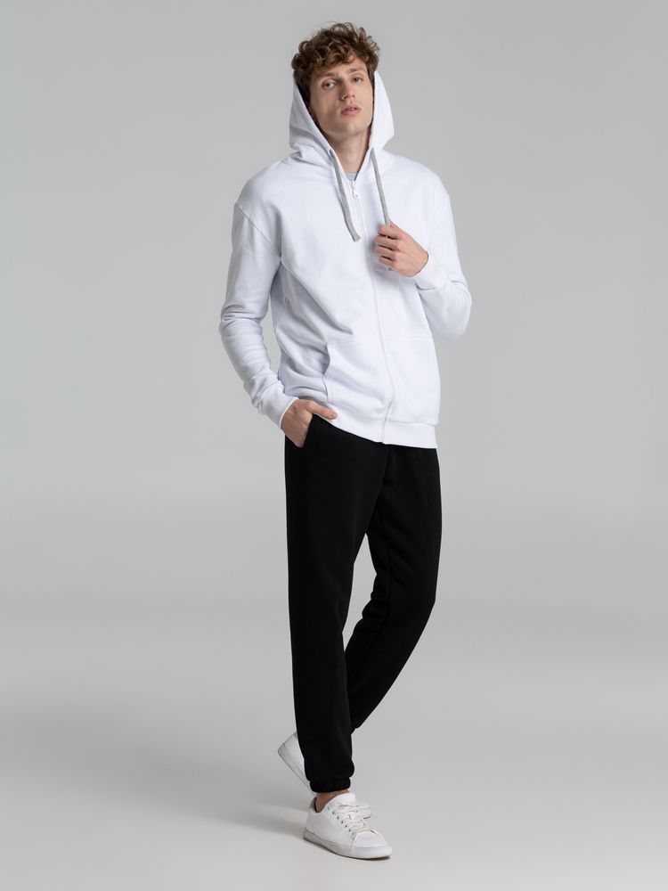 Толстовка на молнии с капюшоном Unit Siverga Heavy, белая — изображение 10