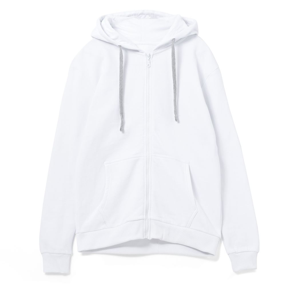 Толстовка на молнии с капюшоном Unit Siverga Heavy, белая — изображение 2