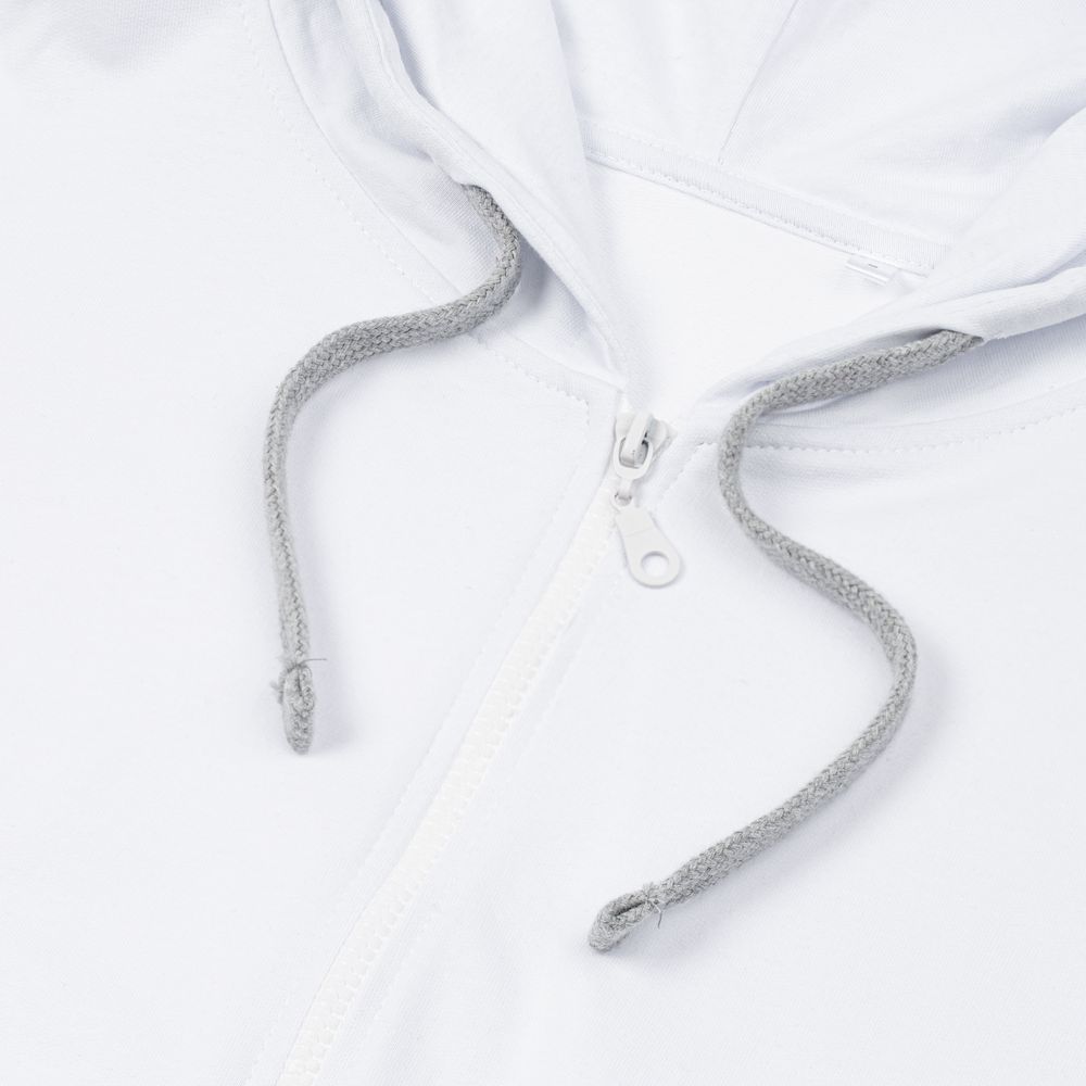 Толстовка на молнии с капюшоном Unit Siverga Heavy, белая — изображение 4