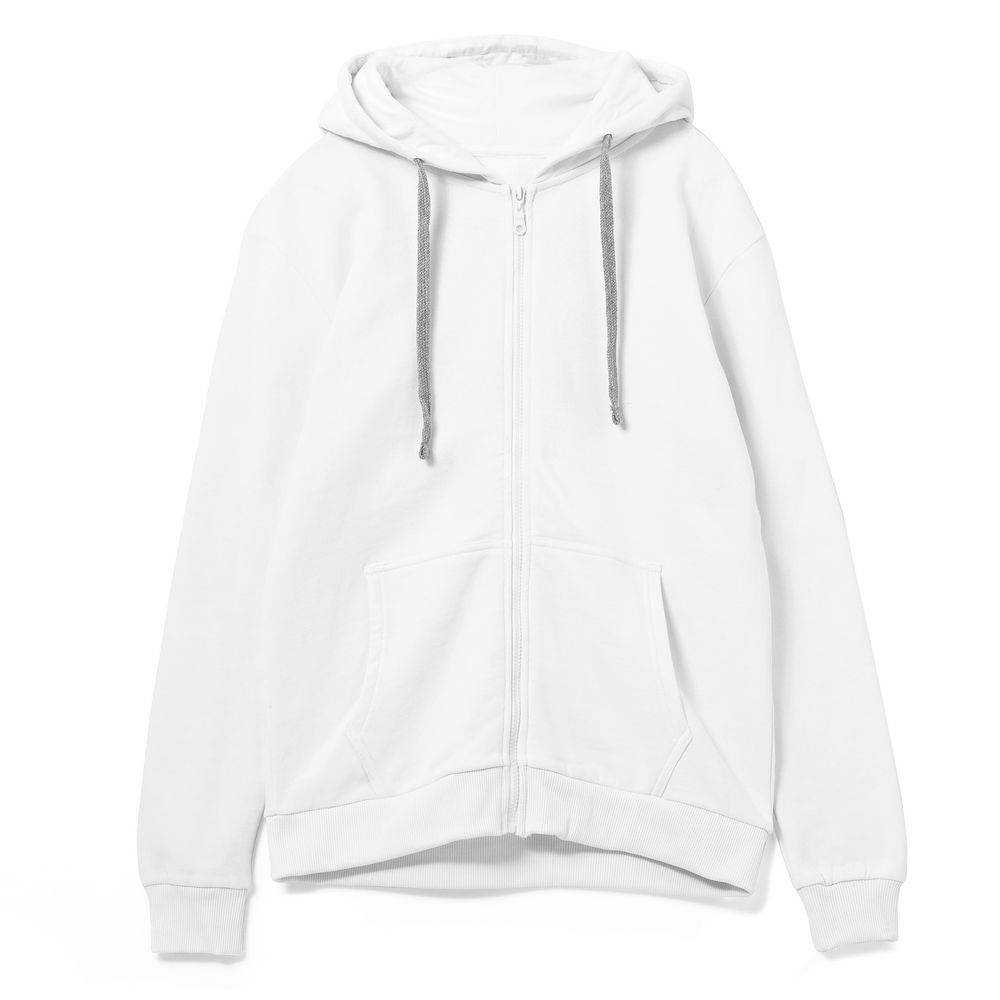 Толстовка на молнии с капюшоном Siverga Heavy, белая (белоснежная) — изображение 2