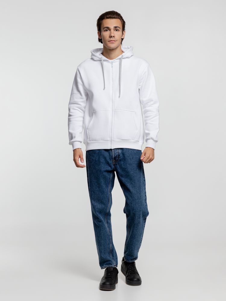 Толстовка на молнии с капюшоном Siverga Heavy, белая (белоснежная) — изображение 7