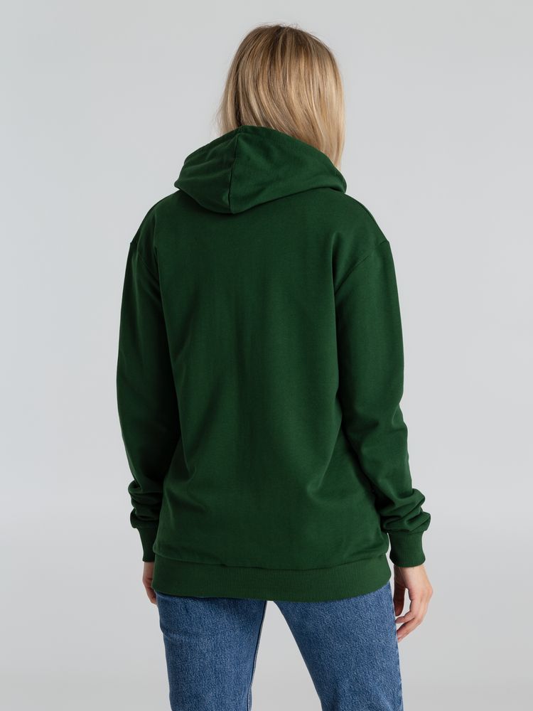 Толстовка с капюшоном на молнии Unit Siverga Heavy, темно-зеленая — изображение 12