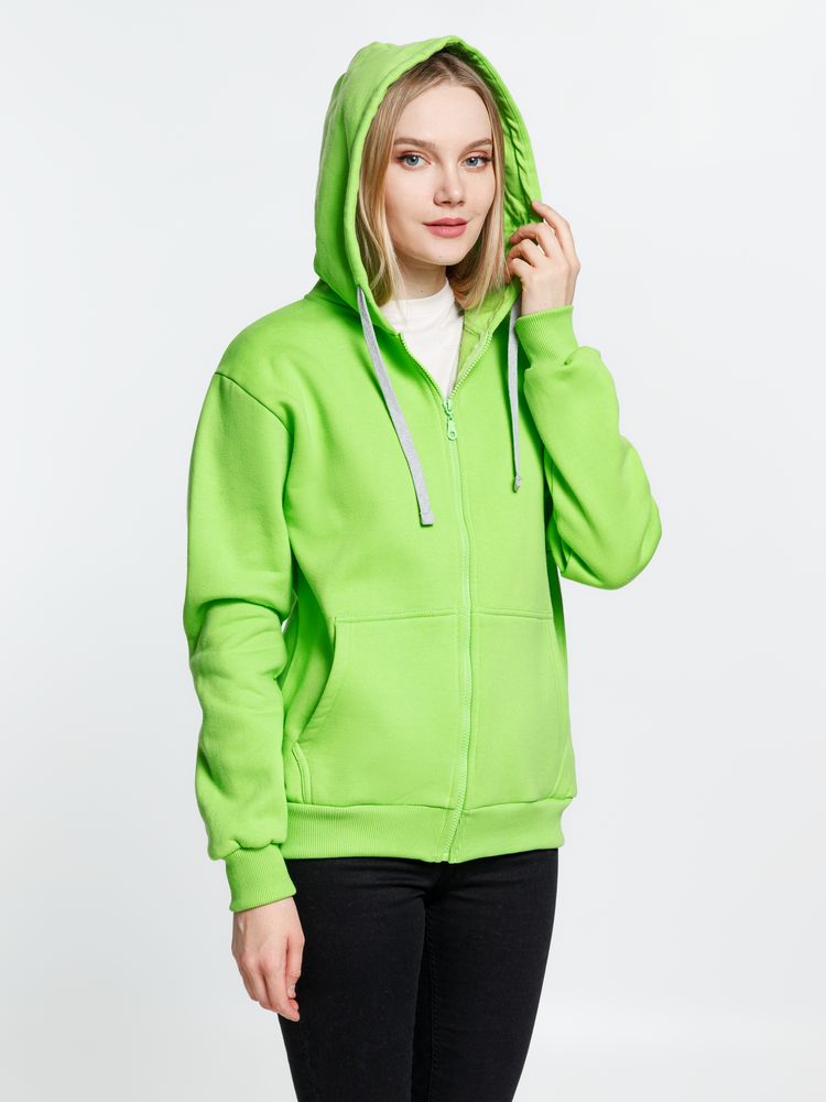 Толстовка на молнии с капюшоном Siverga Heavy, зеленое яблоко — изображение 7
